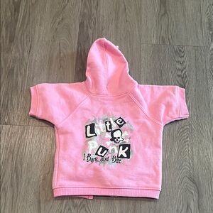 Pink furry baby hoodie